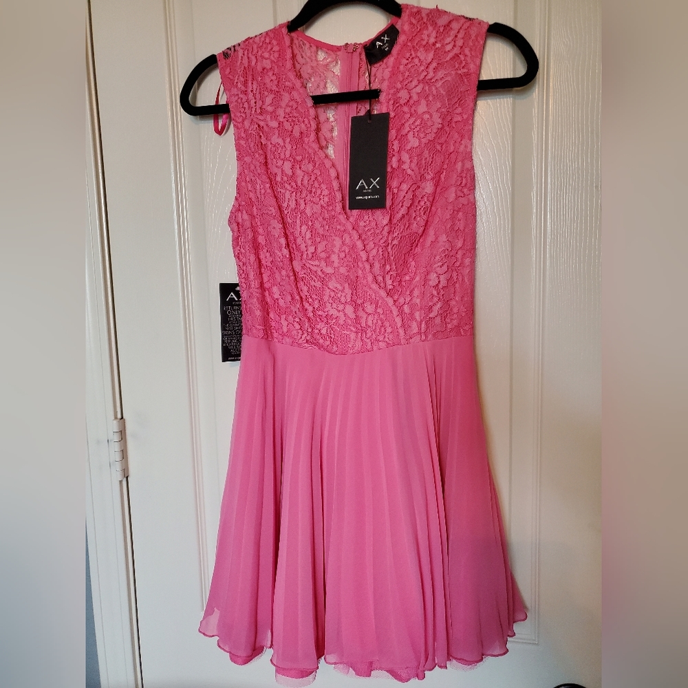 NWT AX Paris Pink Lace Skater Dress